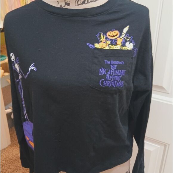 Disney Tim Burton’s The Nightmare Before Christmas Crop  Tee T-Shirt - Large - Picture 1 of 8